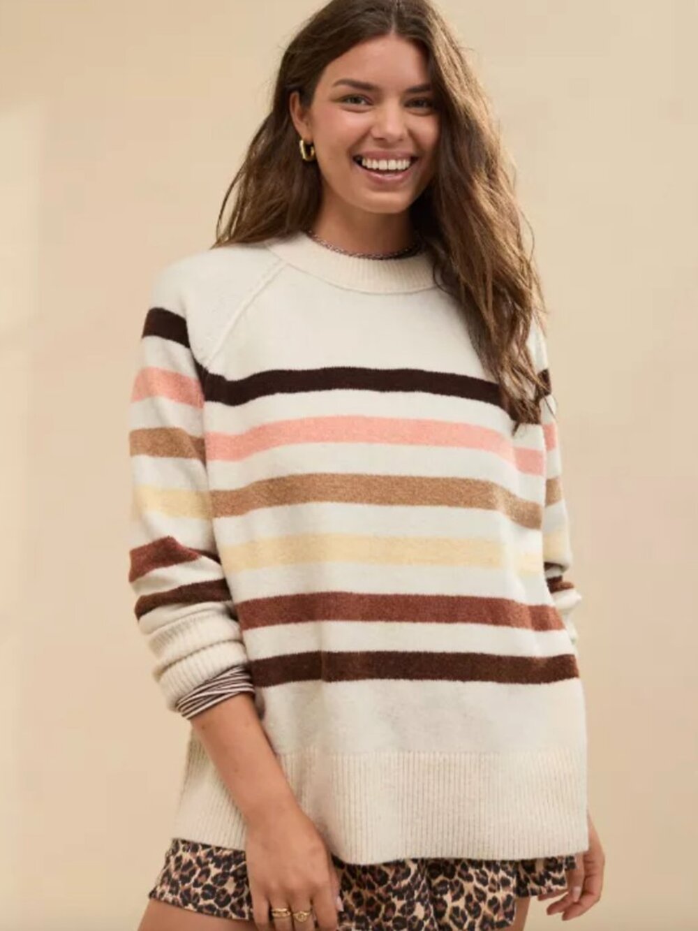 Aerie Striped Crew Sweater